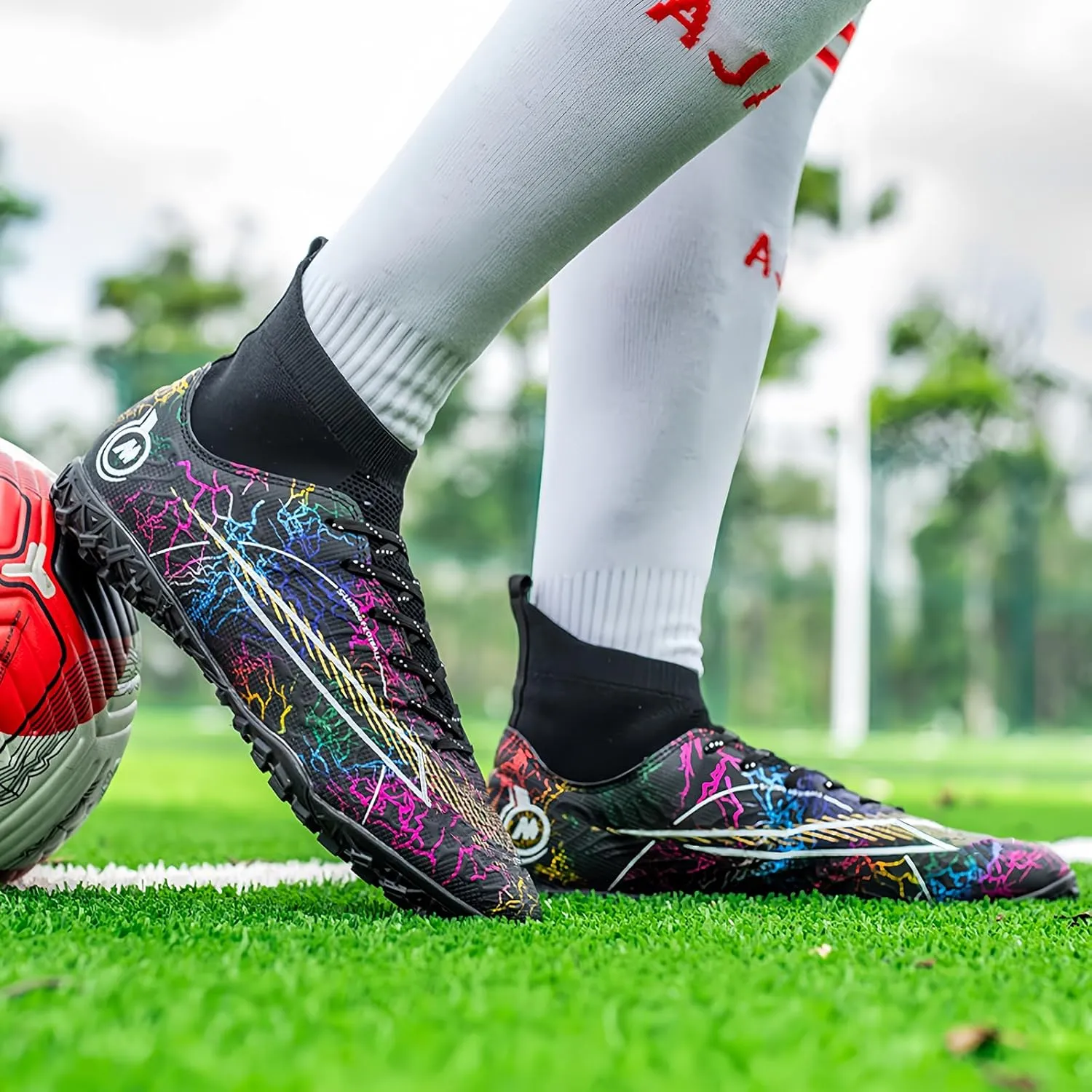 Soccer Cleats for Kids Turf Soccer Shoes Indoor Boys Girls Football Shoes Youth TF AG Artificial Ground Trainning Athletic Sneakers Outdoor