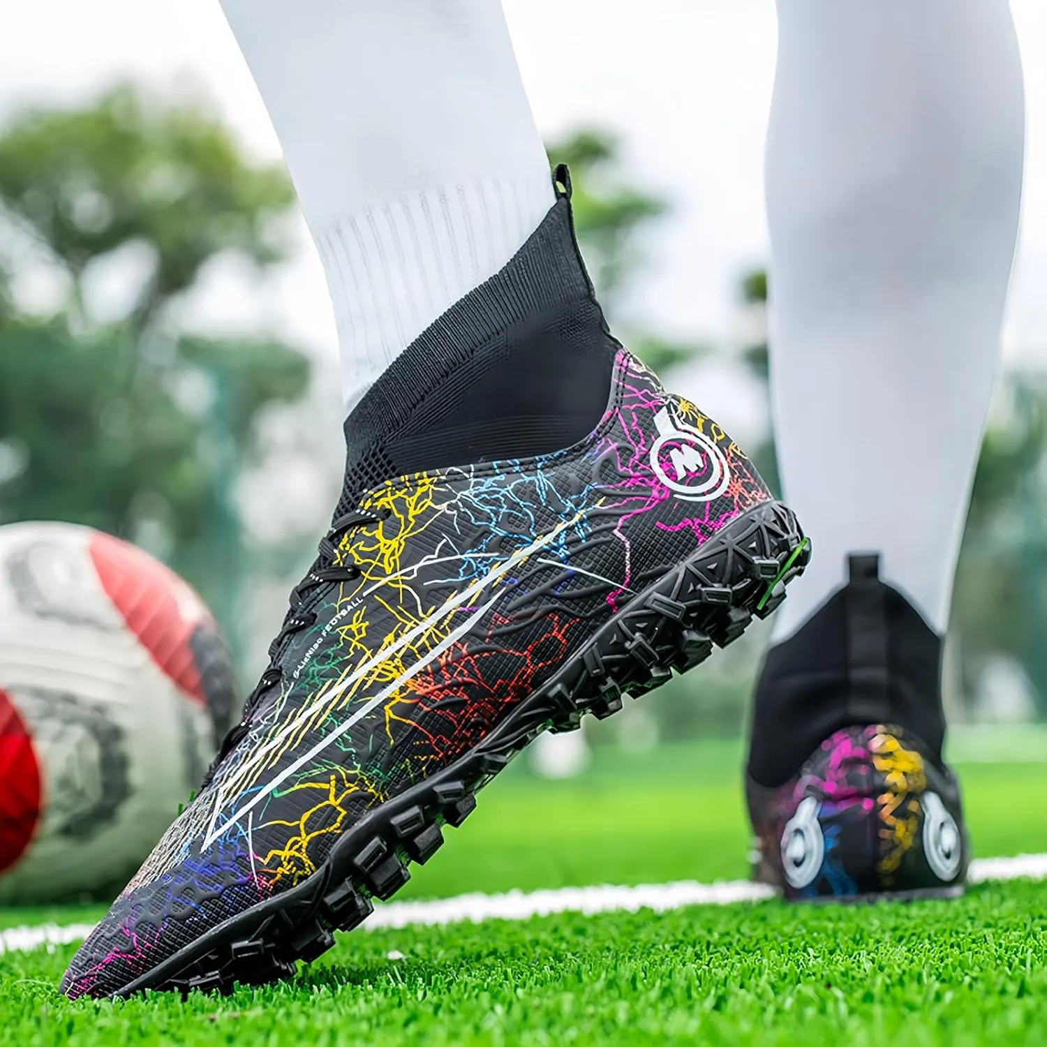 Soccer Cleats for Kids Turf Soccer Shoes Indoor Boys Girls Football Shoes Youth TF AG Artificial Ground Trainning Athletic Sneakers Outdoor