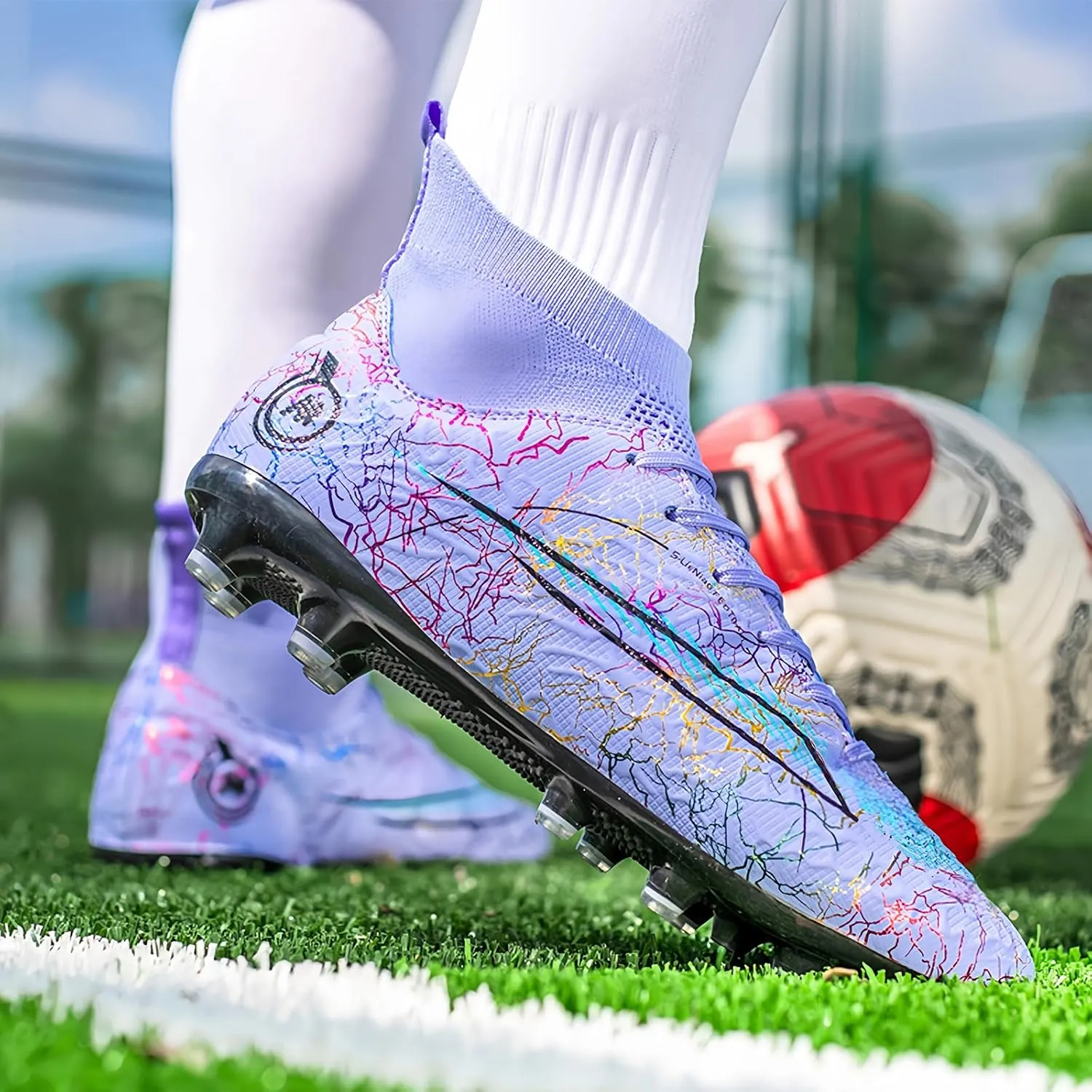 Soccer Cleats for Kids Turf Soccer Shoes Indoor Boys Girls Football Shoes Youth TF AG Artificial Ground Trainning Athletic Sneakers Outdoor