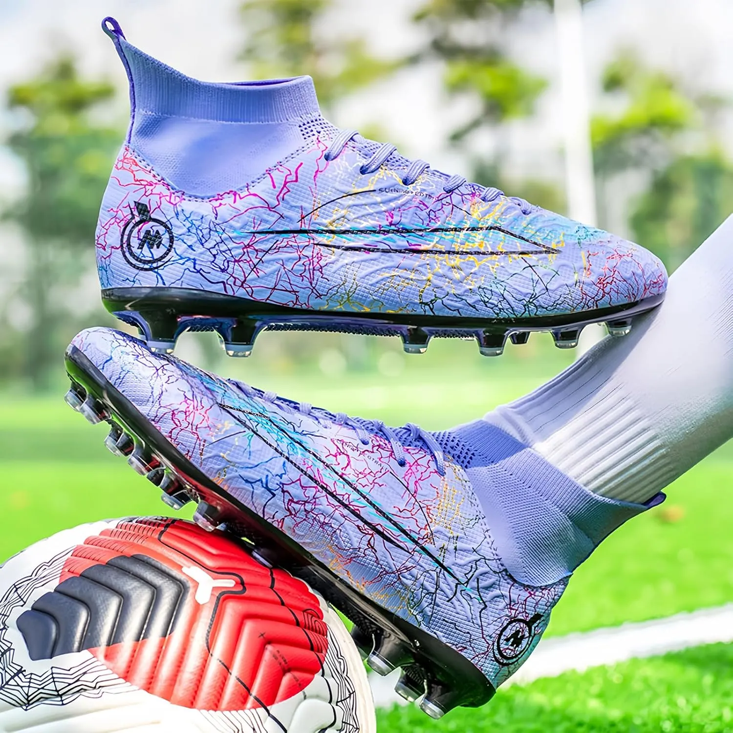 Soccer Cleats for Kids Turf Soccer Shoes Indoor Boys Girls Football Shoes Youth TF AG Artificial Ground Trainning Athletic Sneakers Outdoor