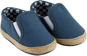 Stephan Baby Infant Sandals-Canvas Slip-On Baby Shoe Set, 6-12 Months, Blue