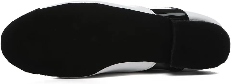 SWDZM Ballroom Dance Shoes Leather Character Shoes for Men Cuban Heel Latin Dance Shoes