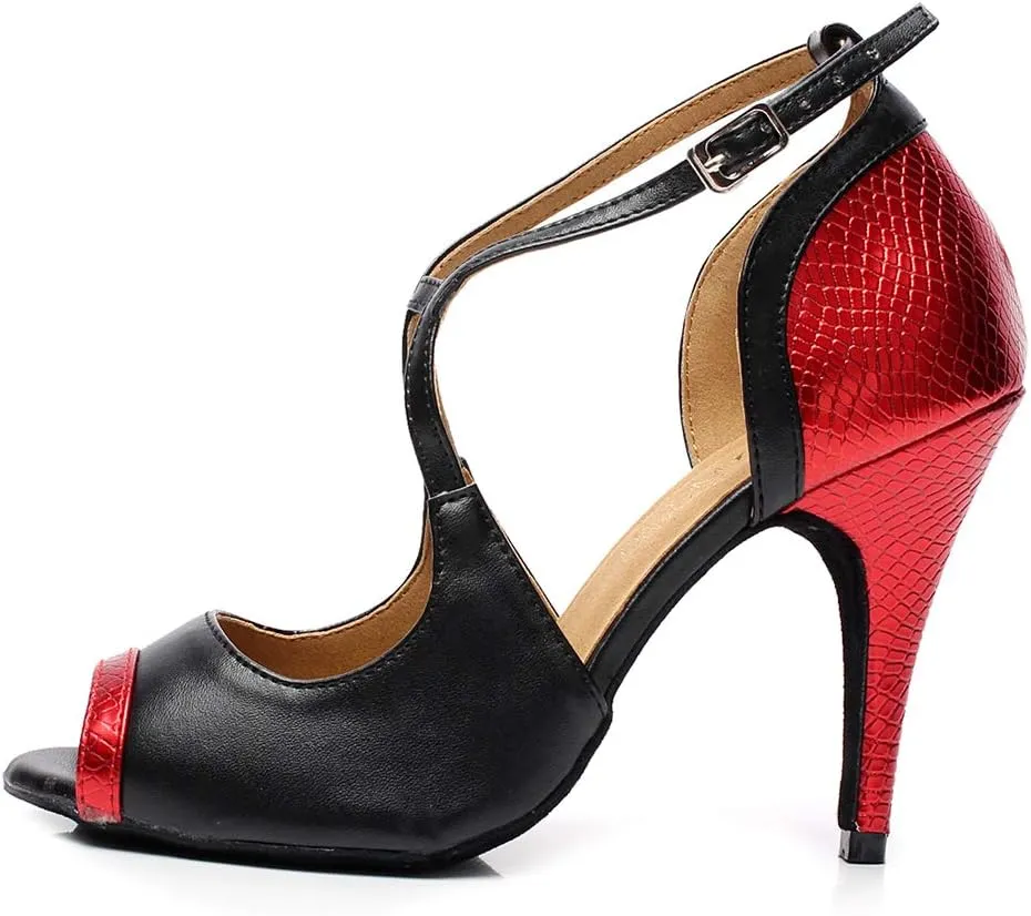 SWDZM Women's Latin Dance Shoes Ballroom Salsa Tango Performance Dance Shoes,Model-QJW6132