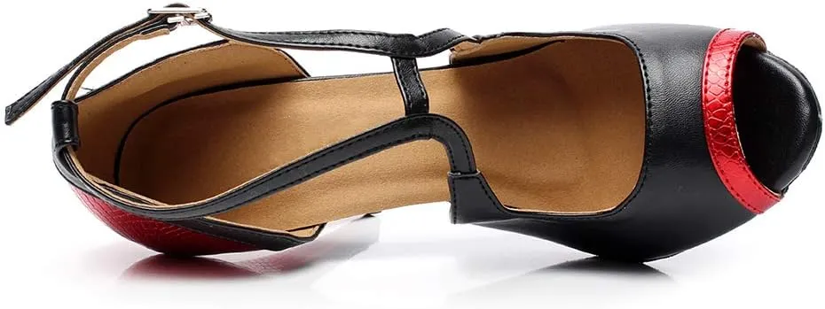 SWDZM Women's Latin Dance Shoes Ballroom Salsa Tango Performance Dance Shoes,Model-QJW6132
