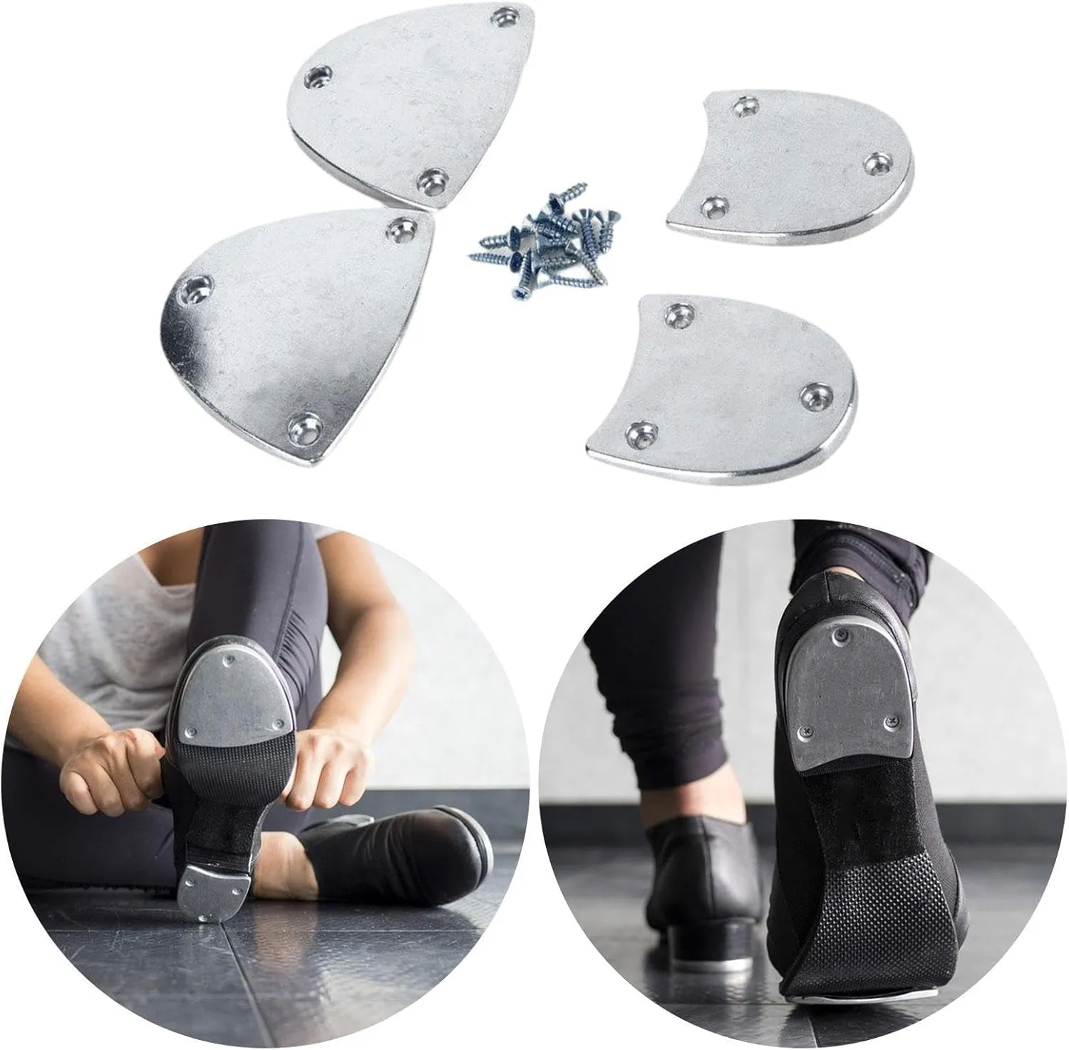Tap Shoe Sole Protector Shoe Bottom and Heel for Tap Dance Shoe, Adults S