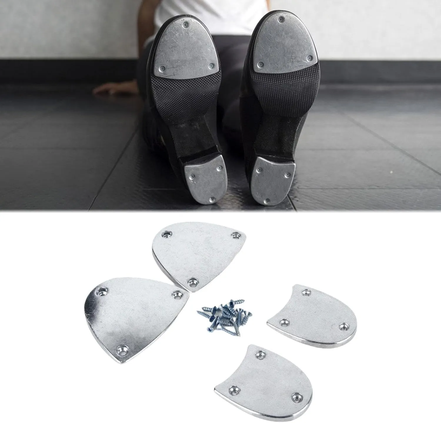 Tap Shoe Sole Protector Shoe Bottom and Heel for Tap Dance Shoe, Adults S