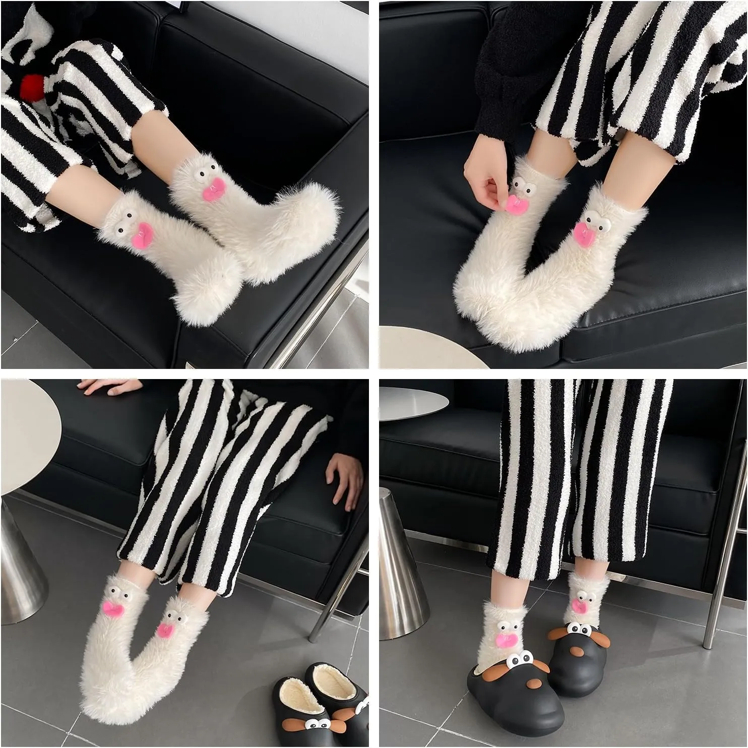 TFTSR Crazy Funny Fuzzy Silly Socks for Kids Women,Girls Fluffy Slipper Novelty Fun Socks,Boy Men Cute Cozy Soft Animal Socks