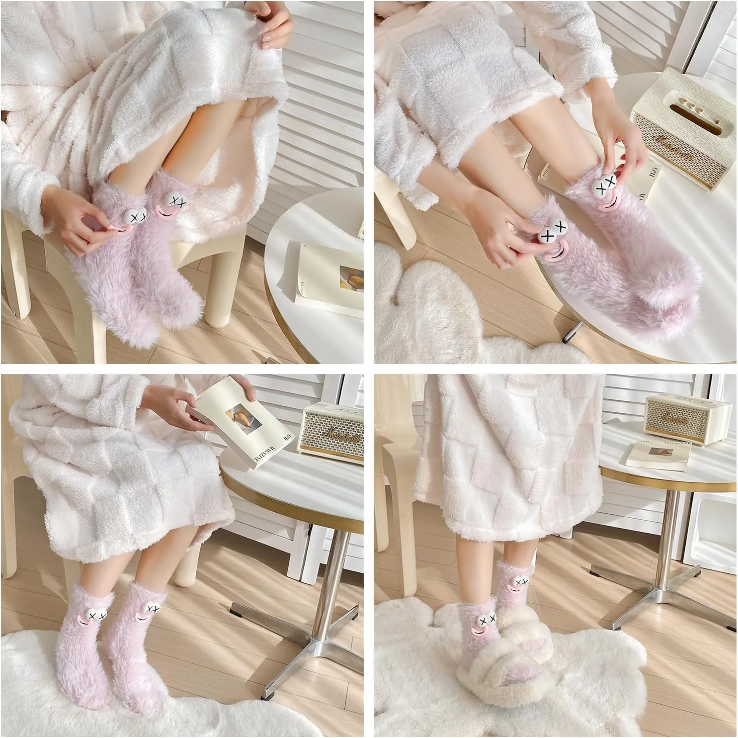 TFTSR Crazy Funny Fuzzy Silly Socks for Kids Women,Girls Fluffy Slipper Novelty Fun Socks,Boy Men Cute Cozy Soft Animal Socks