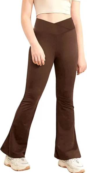 TiaoBug Kids Girls Basic Classic Stretchy Loose Jazz Hip Hop Pants Dancewear Bootcut Latin Yoga Running Trousers