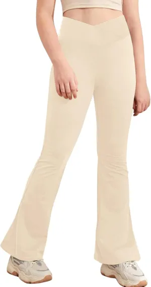 TiaoBug Kids Girls Basic Classic Stretchy Loose Jazz Hip Hop Pants Dancewear Bootcut Latin Yoga Running Trousers