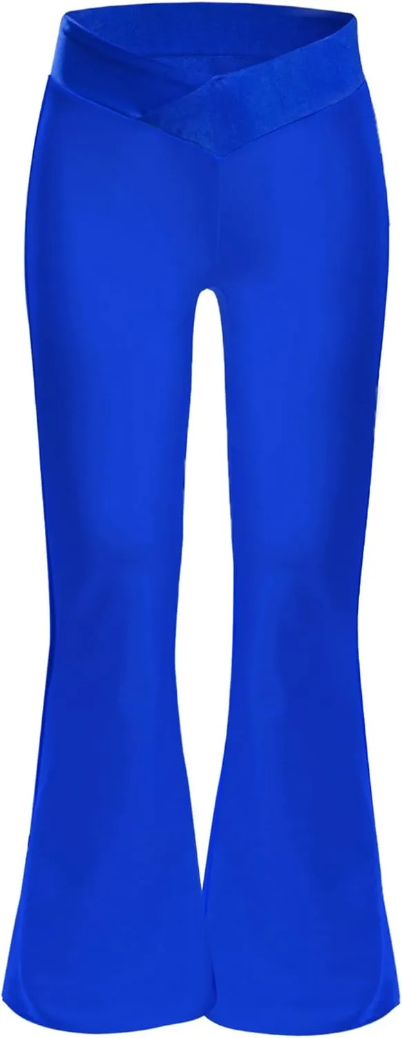 TiaoBug Kids Girls Flare Leggings Bootcut Yoga Pants Modern Ballet Jazz Latin Hip Hop Dance Bell Bottoms Trousers
