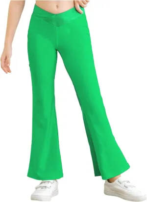 TiaoBug Kids Girls Flare Leggings Bootcut Yoga Pants Modern Ballet Jazz Latin Hip Hop Dance Bell Bottoms Trousers