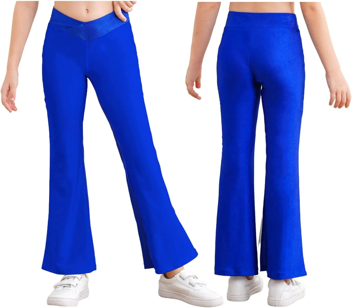 TiaoBug Kids Girls Flare Leggings Bootcut Yoga Pants Modern Ballet Jazz Latin Hip Hop Dance Bell Bottoms Trousers