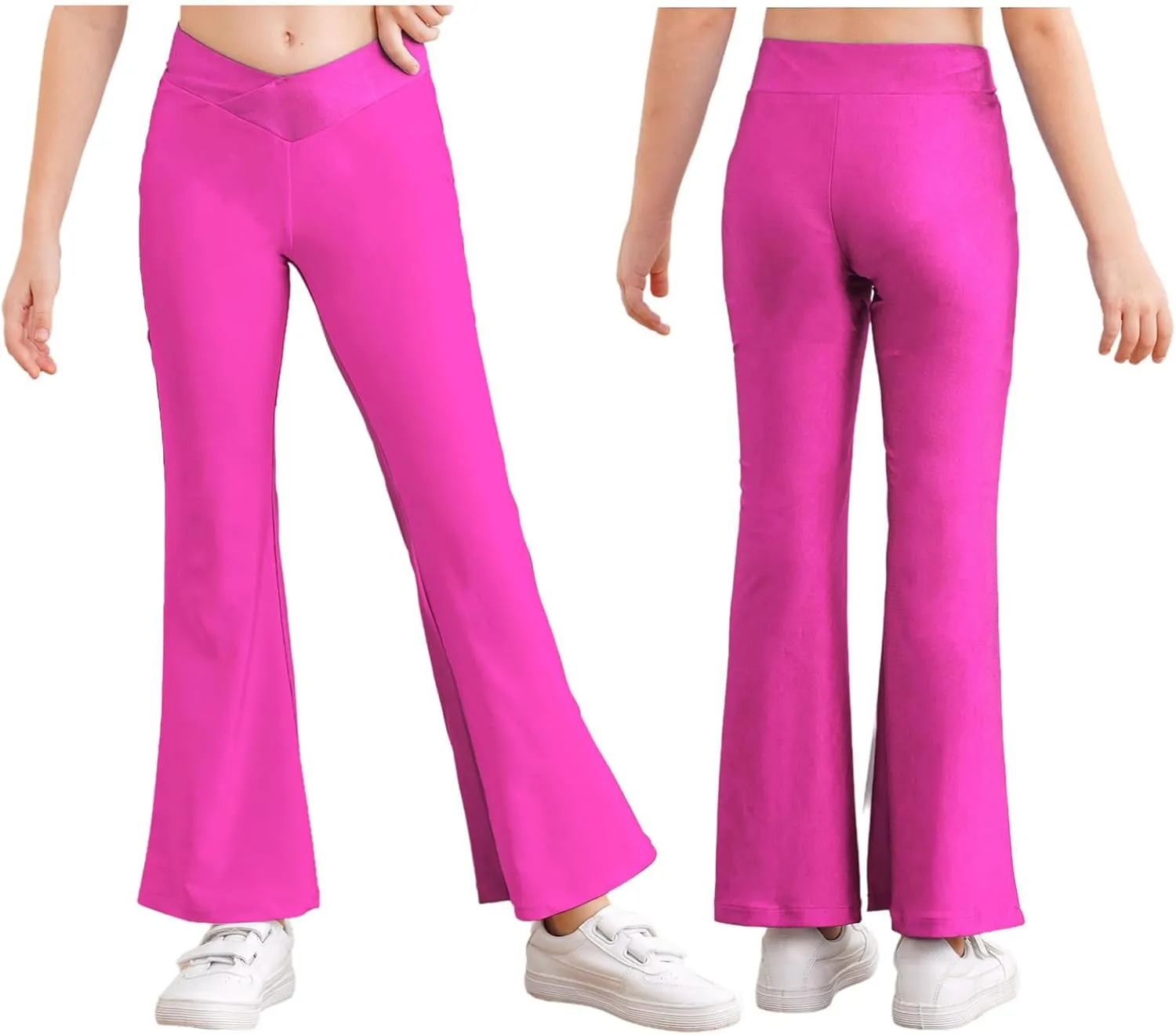 TiaoBug Kids Girls Flare Leggings Bootcut Yoga Pants Modern Ballet Jazz Latin Hip Hop Dance Bell Bottoms Trousers