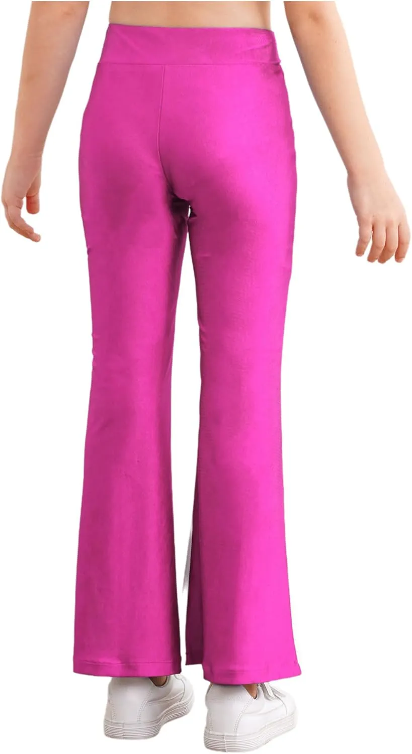TiaoBug Kids Girls Flare Leggings Bootcut Yoga Pants Modern Ballet Jazz Latin Hip Hop Dance Bell Bottoms Trousers