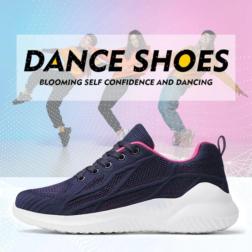 TINRYMX Modern Dance Shoes Women Lace up Walking Shoes Ballroom Jazz Hip hop Practice Dance Sneaker Shoes,Model-LYX2126