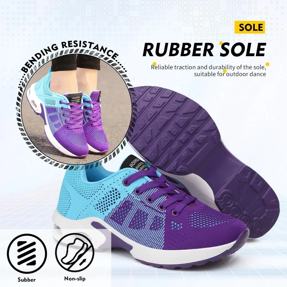 TINRYMX Women Modern Dance Shoes Lace up Air Cushion Sneakers Ballroom Jazz Hip hop Practice Dance Sneaker Shoes,Model-LYX1722