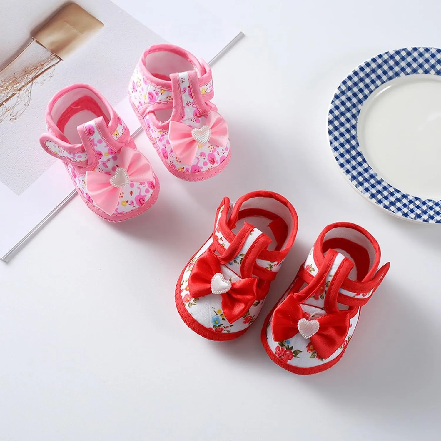Toddler Baby Girls Cute Flower First Walking Sandals Lightweight Soft Sole Non-Slip Sneakers Princess Wedding Shoes