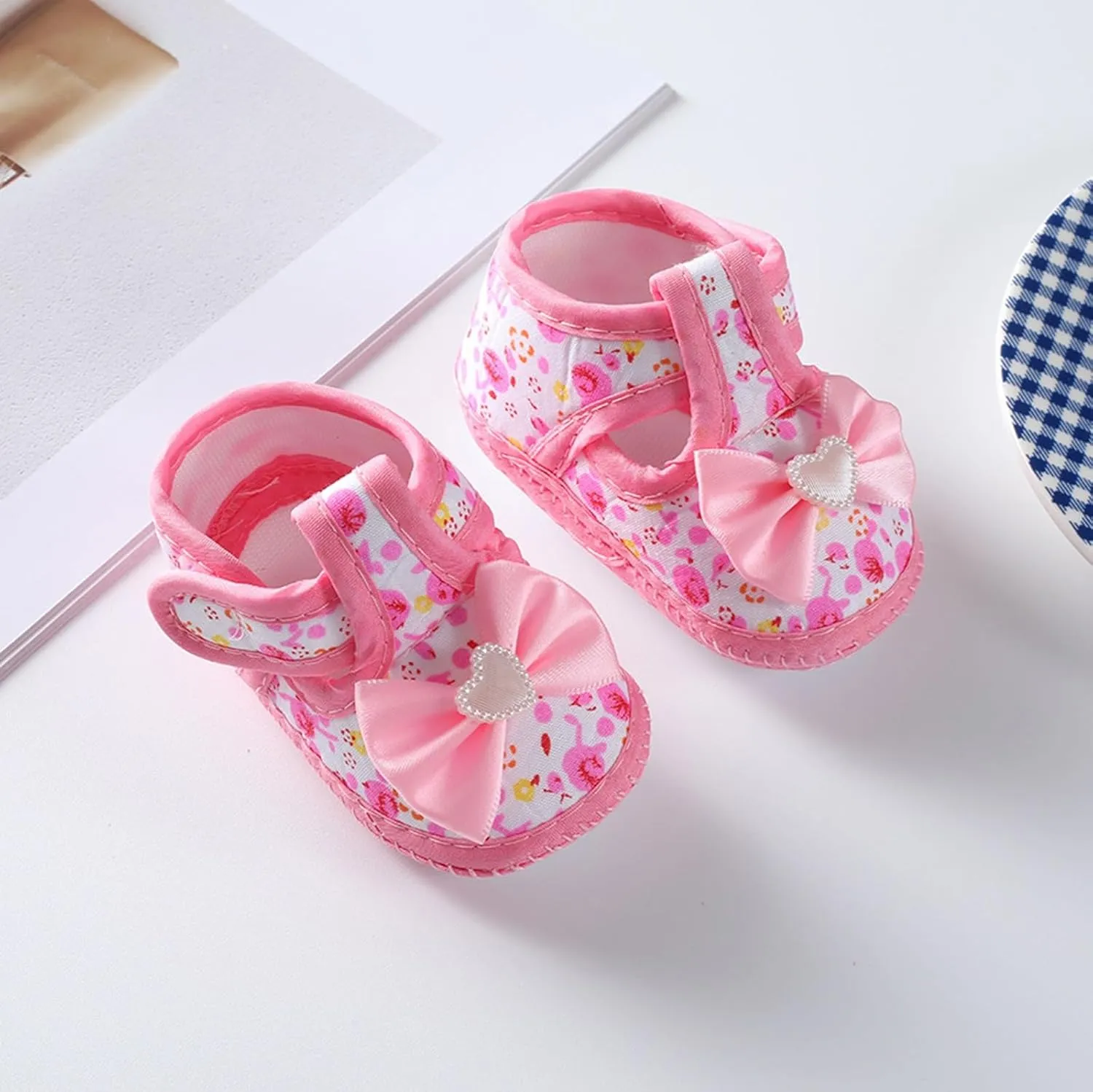 Toddler Baby Girls Cute Flower First Walking Sandals Lightweight Soft Sole Non-Slip Sneakers Princess Wedding Shoes