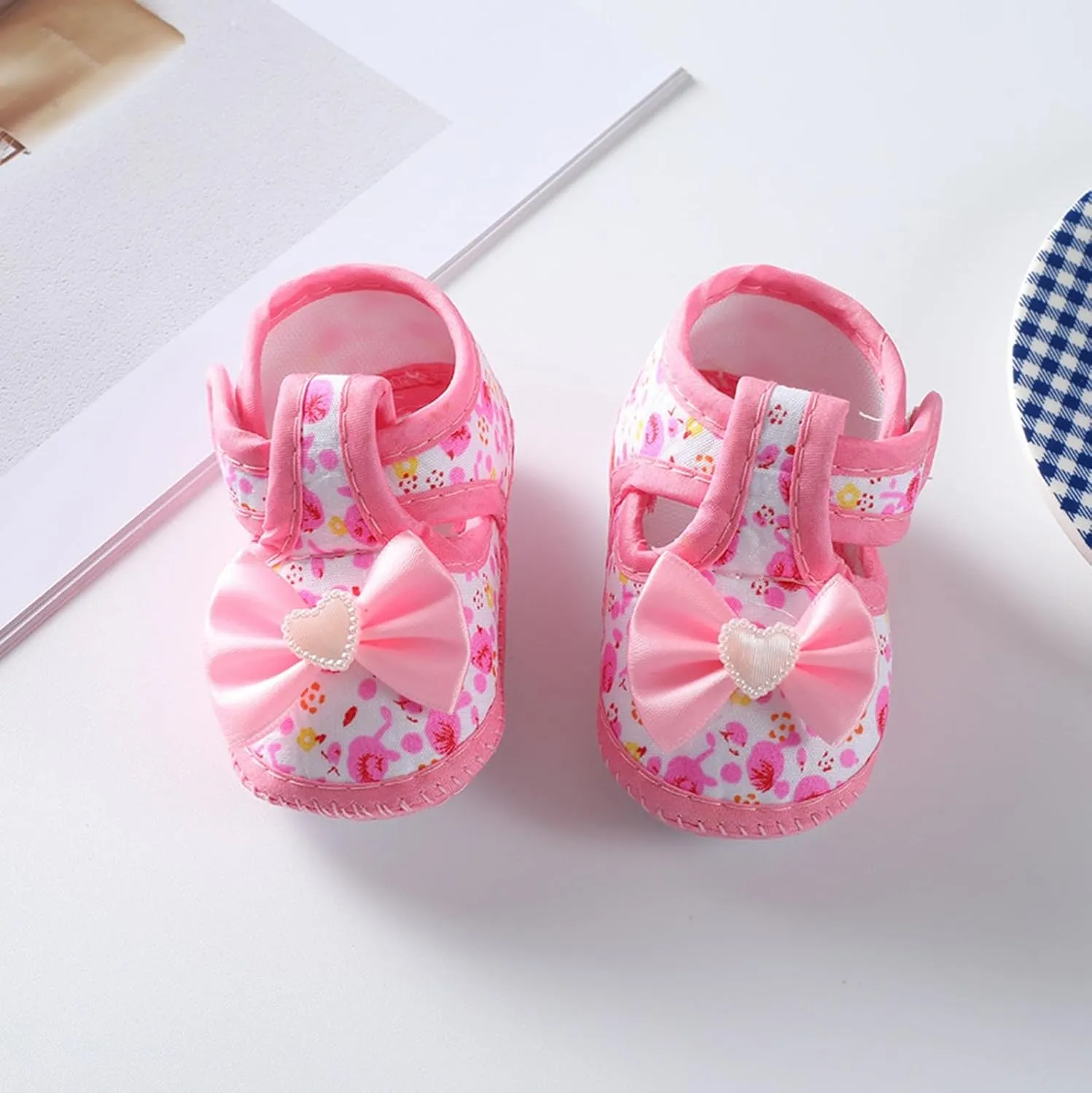 Toddler Baby Girls Cute Flower First Walking Sandals Lightweight Soft Sole Non-Slip Sneakers Princess Wedding Shoes