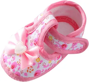 Toddler Baby Girls Cute Flower First Walking Sandals Lightweight Soft Sole Non-Slip Sneakers Princess Wedding Shoes