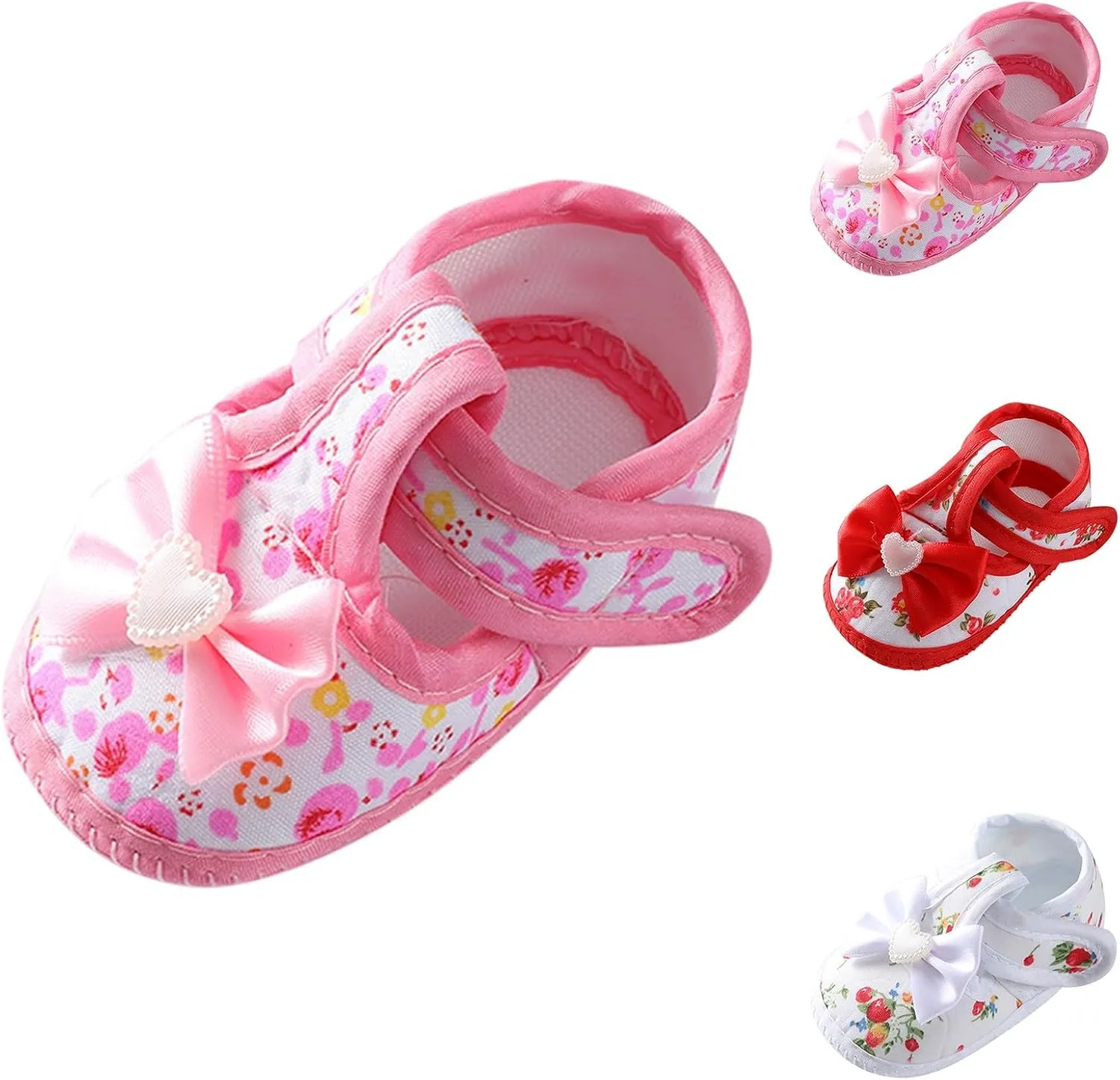 Toddler Baby Girls Cute Flower First Walking Sandals Lightweight Soft Sole Non-Slip Sneakers Princess Wedding Shoes