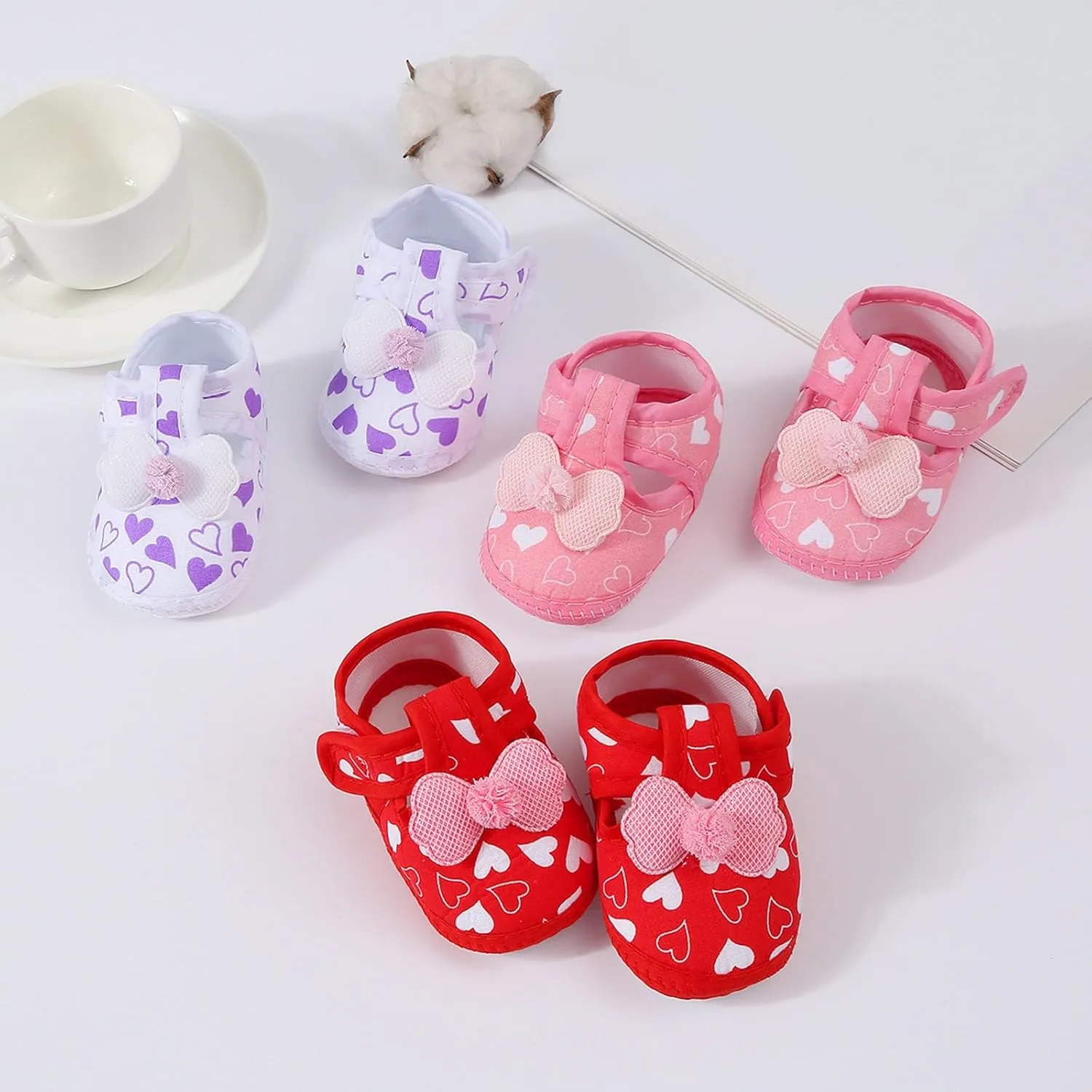 Toddler Baby Girls Cute Flower First Walking Sandals Lightweight Soft Sole Non-Slip Sneakers Princess Wedding Shoes