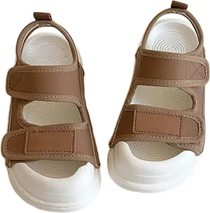Toddler Boys Sole Rubber Sandals Leather Soft Open Toe Strap Walking Non Slip Summer Shoes Beach Pool Water Sandals