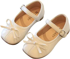 Toddler Dress Shoes Bowknot Mary Jane Shoes Girls Ballet Flat for Kids Wedding Pary niform Church Shoes