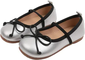 Toddler Girl Mary Jane Dress Shoes Non Slip Soft Sole Leather Bowknot School Shoes Kids Classic Ballerina Flat??
