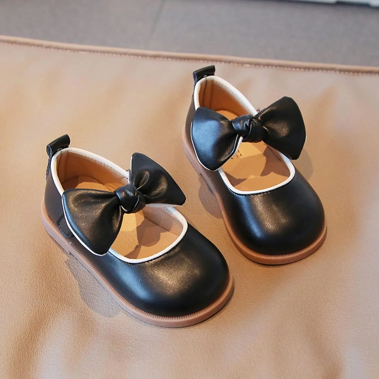 Toddler Girl Mary Jane Dress Shoes with Bow Flower Girl Shoes Little Girl School Uniform Shoes for Wedding Party