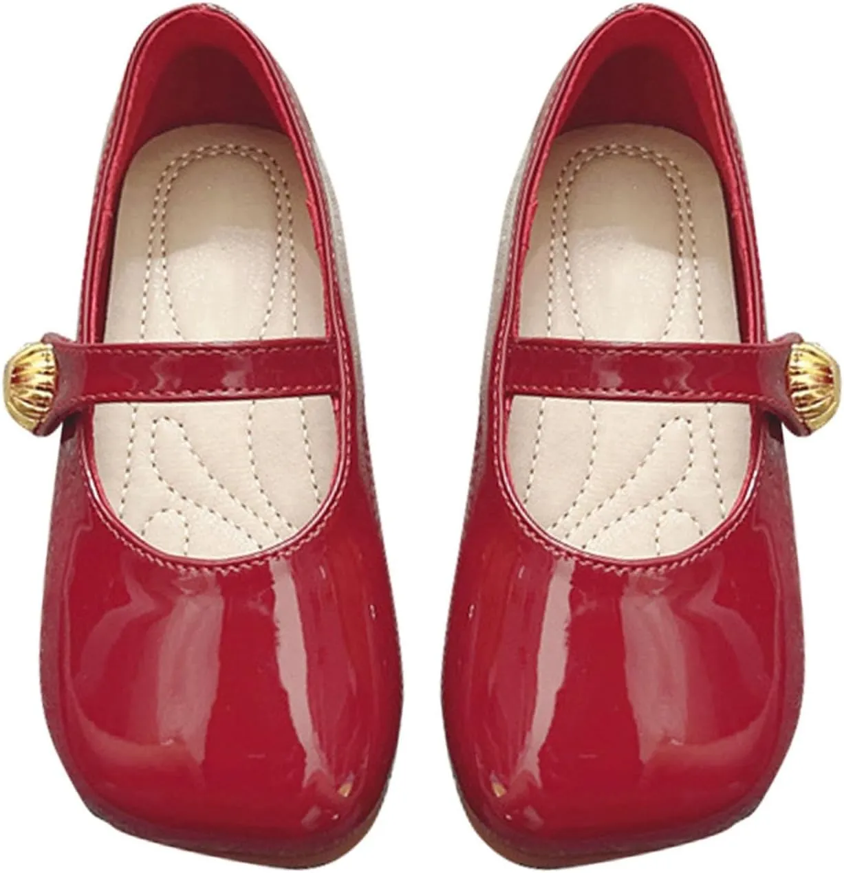 Toddler Girl Mary Jane Flat with Hook and Loop Straps, Dress Shoes, Girls' Shoes for School, Weddings and Casual Wear