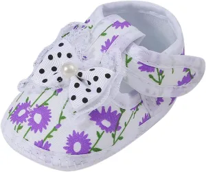 Toddler Girls Canvas Flower Sandals Bow Lace Hollow Pearl Flat Wide Shoes Kids Girls Summer Ankle Closed Toe Sandals