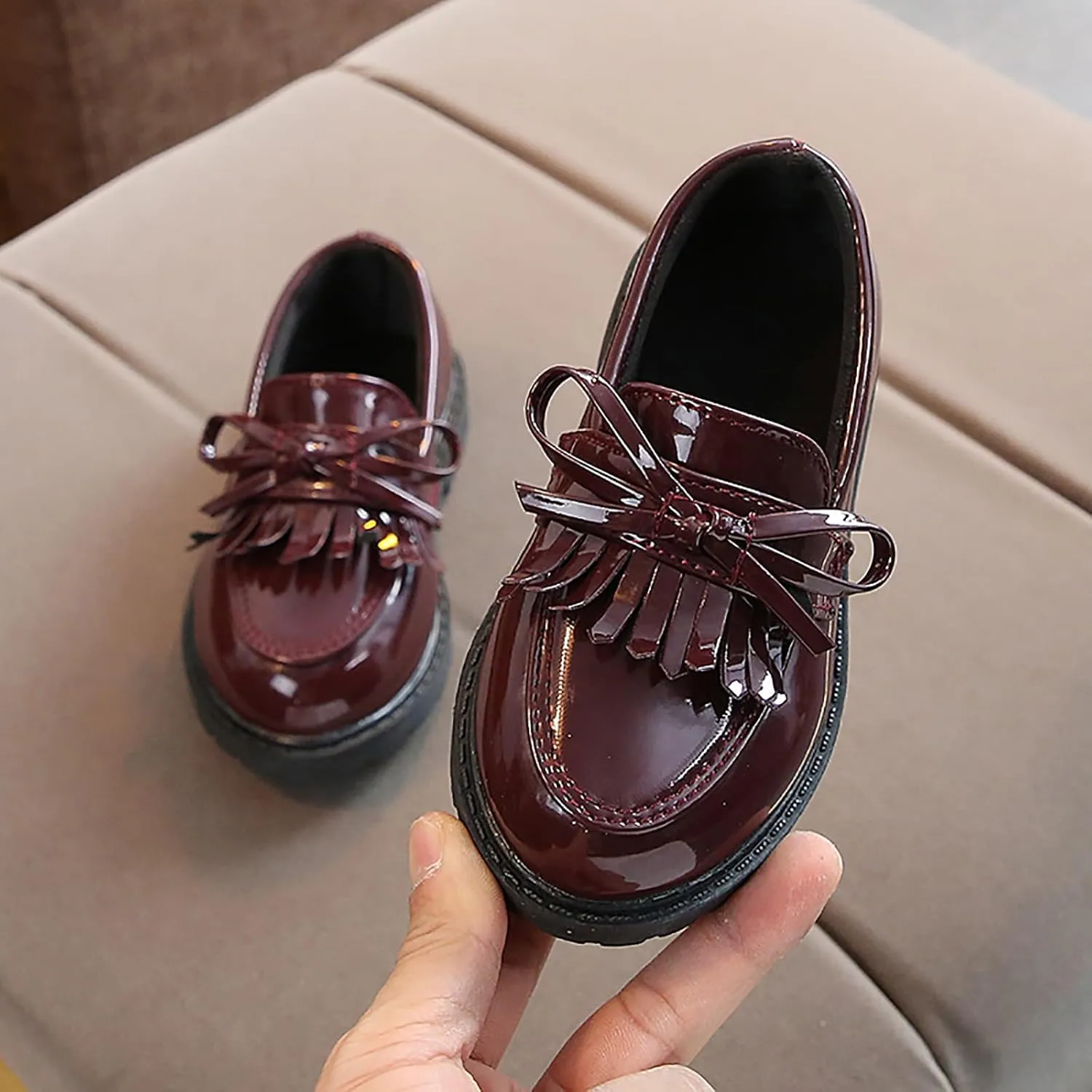 Toddler Girl??s Dress Shoes Comfort Tassel Princess Oxford Style School Uniform Shoes Loafer Flats