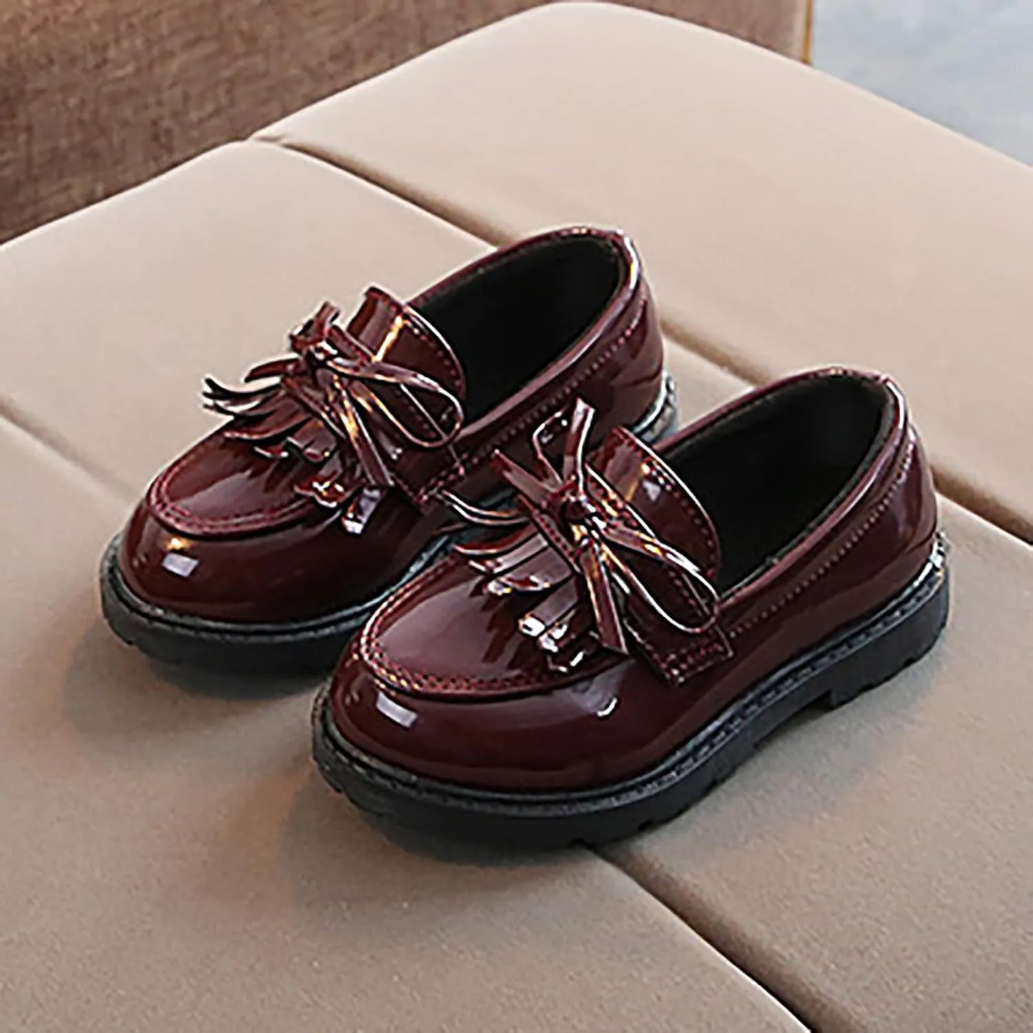 Toddler Girl??s Dress Shoes Comfort Tassel Princess Oxford Style School Uniform Shoes Loafer Flats