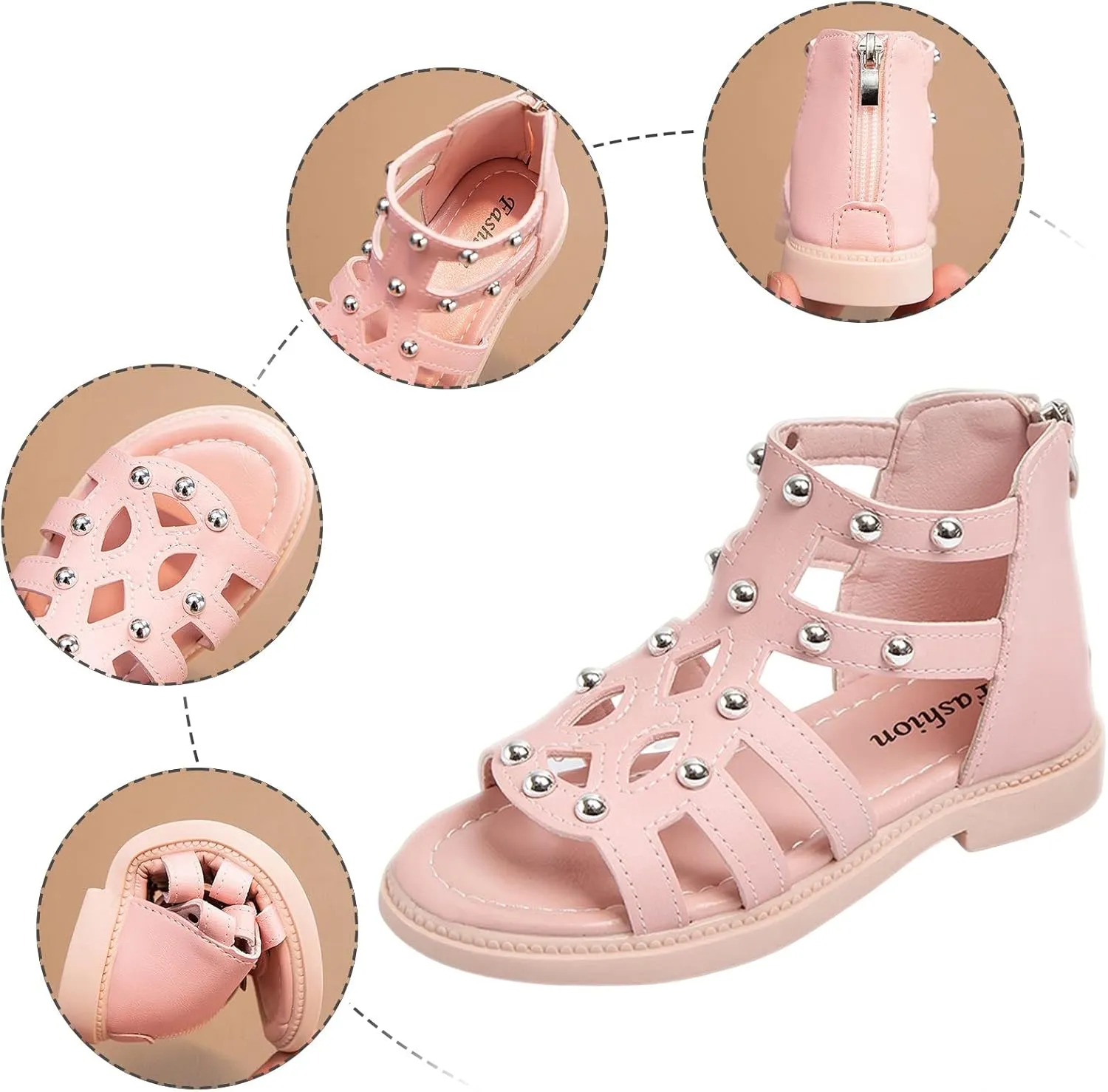 Toddler Girls Flat High Top Sandals Open Toe Rubber Soft Sole Non Slip Outdoor Casual Roman Shoes Sandals Girls