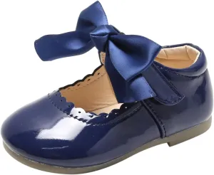 Toddler Girls Patent Bow Mary Jane Ballet Flats Flower Girl Dress Shoes Wedding Party School Shoes Baby Church Shoes