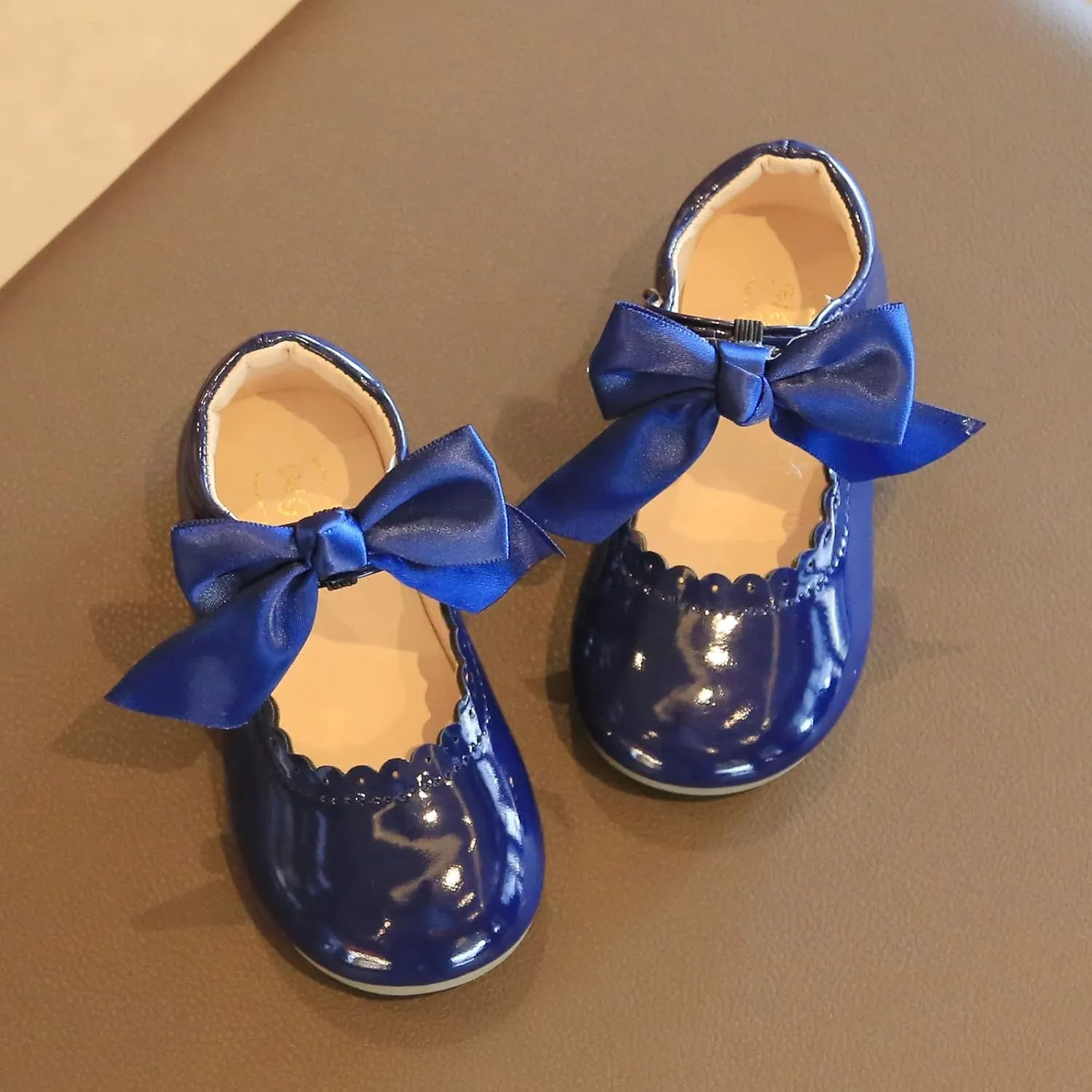 Toddler Girls Patent Bow Mary Jane Ballet Flats Flower Girl Dress Shoes Wedding Party School Shoes Baby Church Shoes