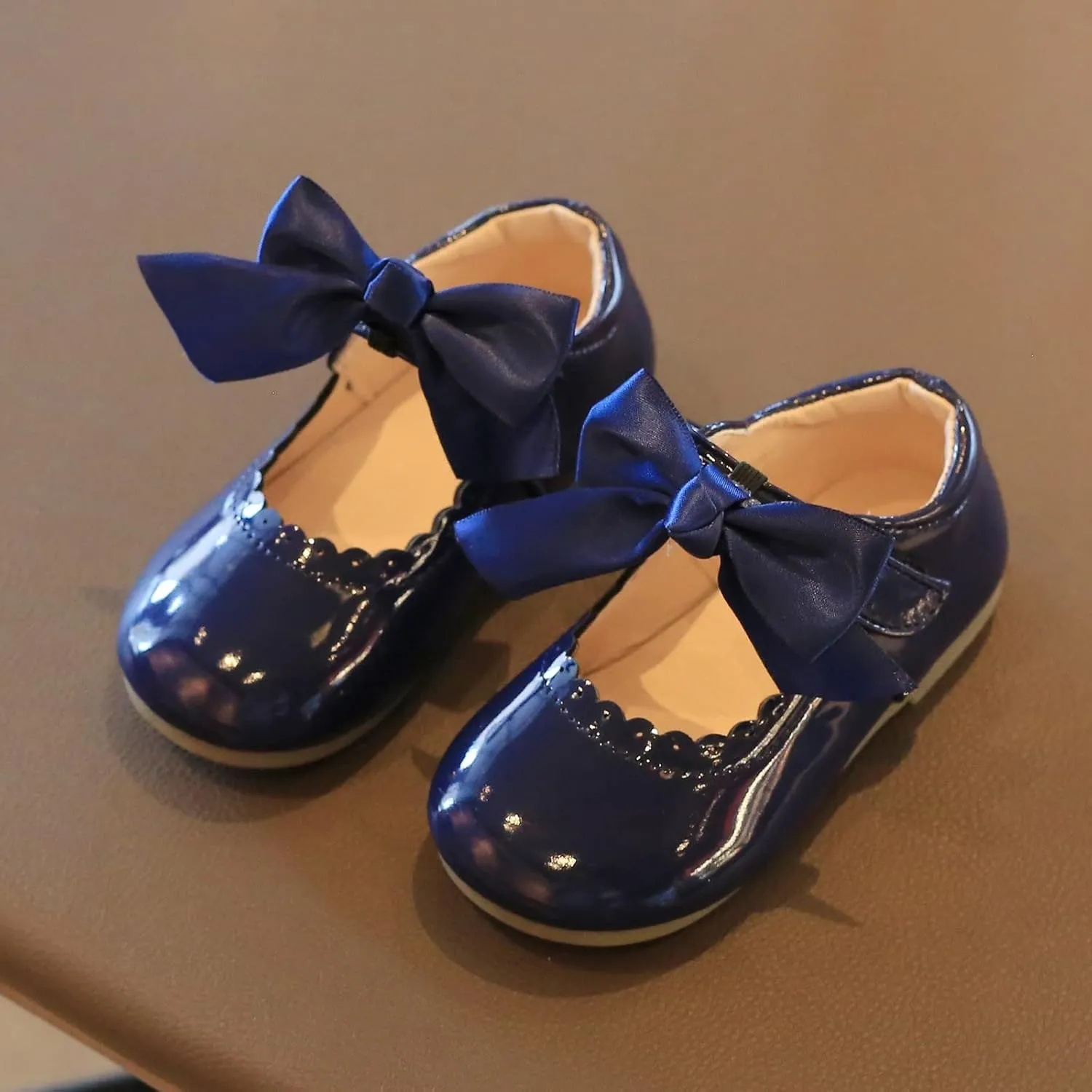 Toddler Girls Patent Bow Mary Jane Ballet Flats Flower Girl Dress Shoes Wedding Party School Shoes Baby Church Shoes
