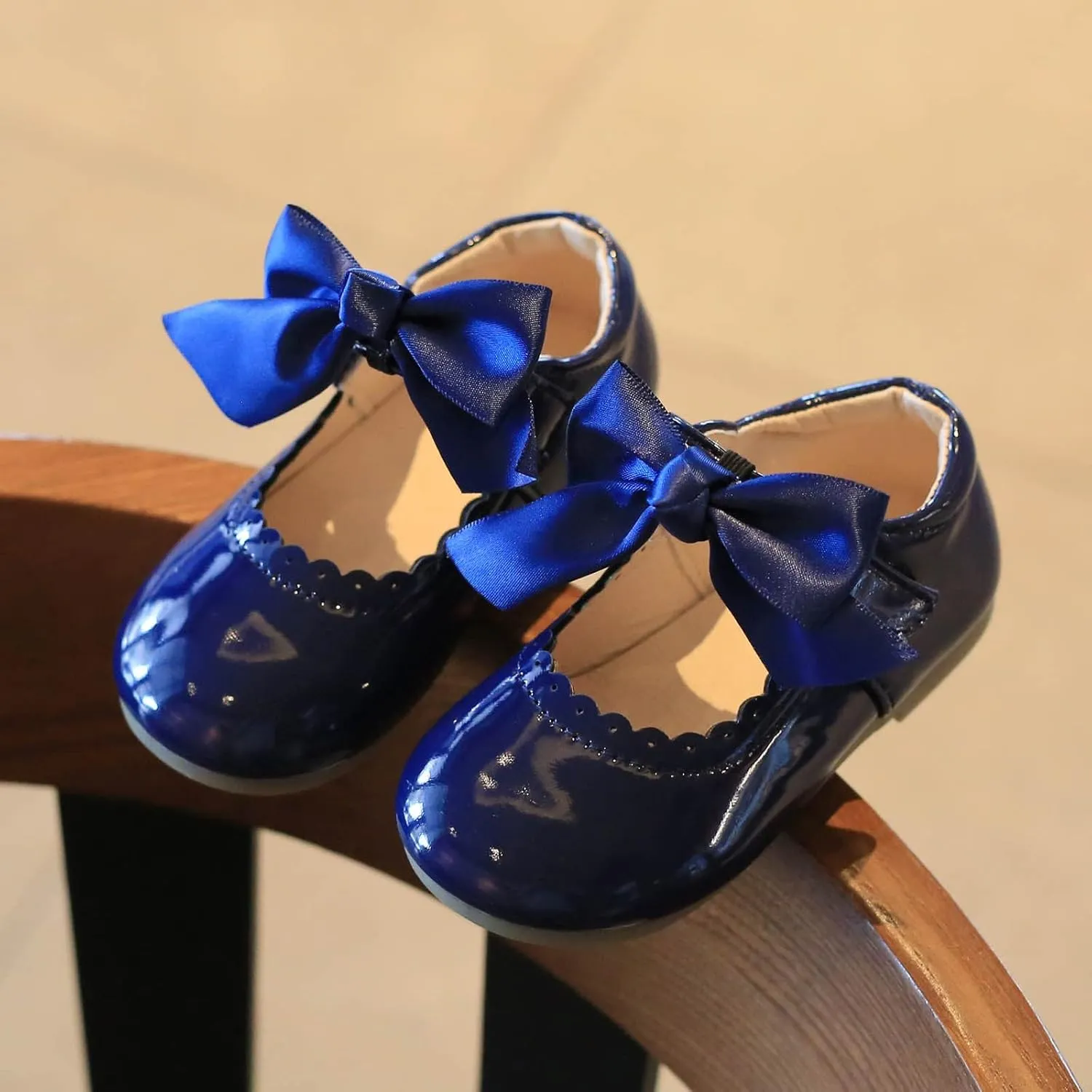 Toddler Girls Patent Bow Mary Jane Ballet Flats Flower Girl Dress Shoes Wedding Party School Shoes Baby Church Shoes