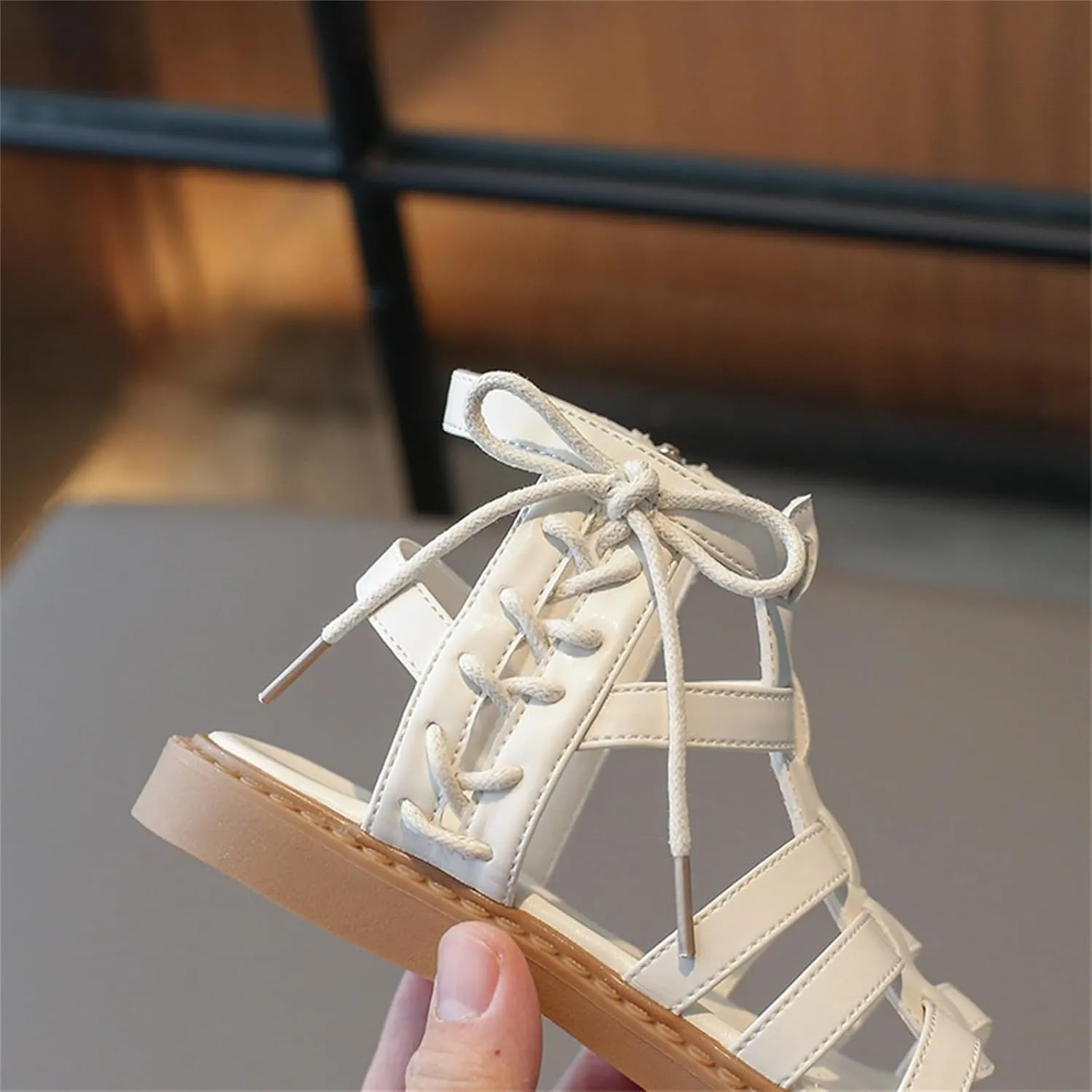 Toddler Girls Summer Sandals Baby Open Toe Strapped Fashion Shoes Side Zipper Outdoor Princess Gladiator Casual Flats