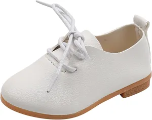 Toddler Little Girls Boys British Style Lace-Up Saddle Shoes Casual ??xfords Baptism School Girls Warm Boots Size 6