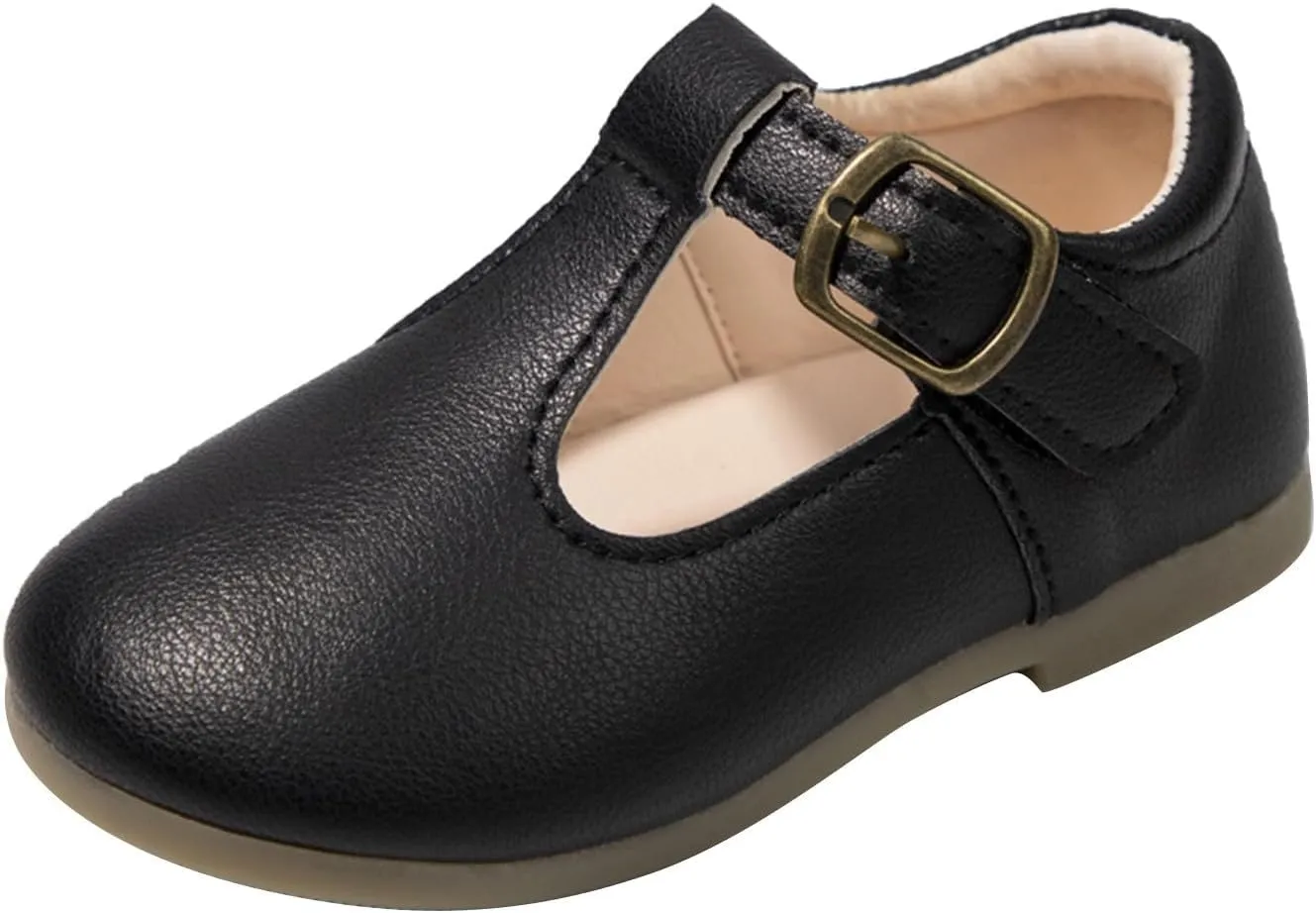 Toddler Little Girls Mary Jane Dress Shoes School Oxford for Girls Flat?? Wedding Part?? T-Strap Uniform Shoes