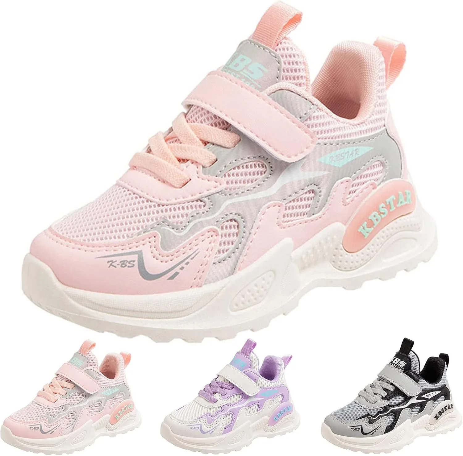 Toddler Sneaker Shoes Girls Boys Non Slip Athletic Sneaker Lightweight Mesh Breathable Kids Slip on Tennis Shoes