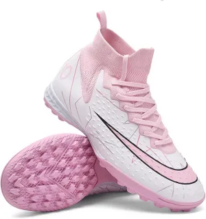 Turf Football Cleats Breathable, Soccer Cleats Professional Lightweight High Top Shock Resistant Comfortable Youth Athletic