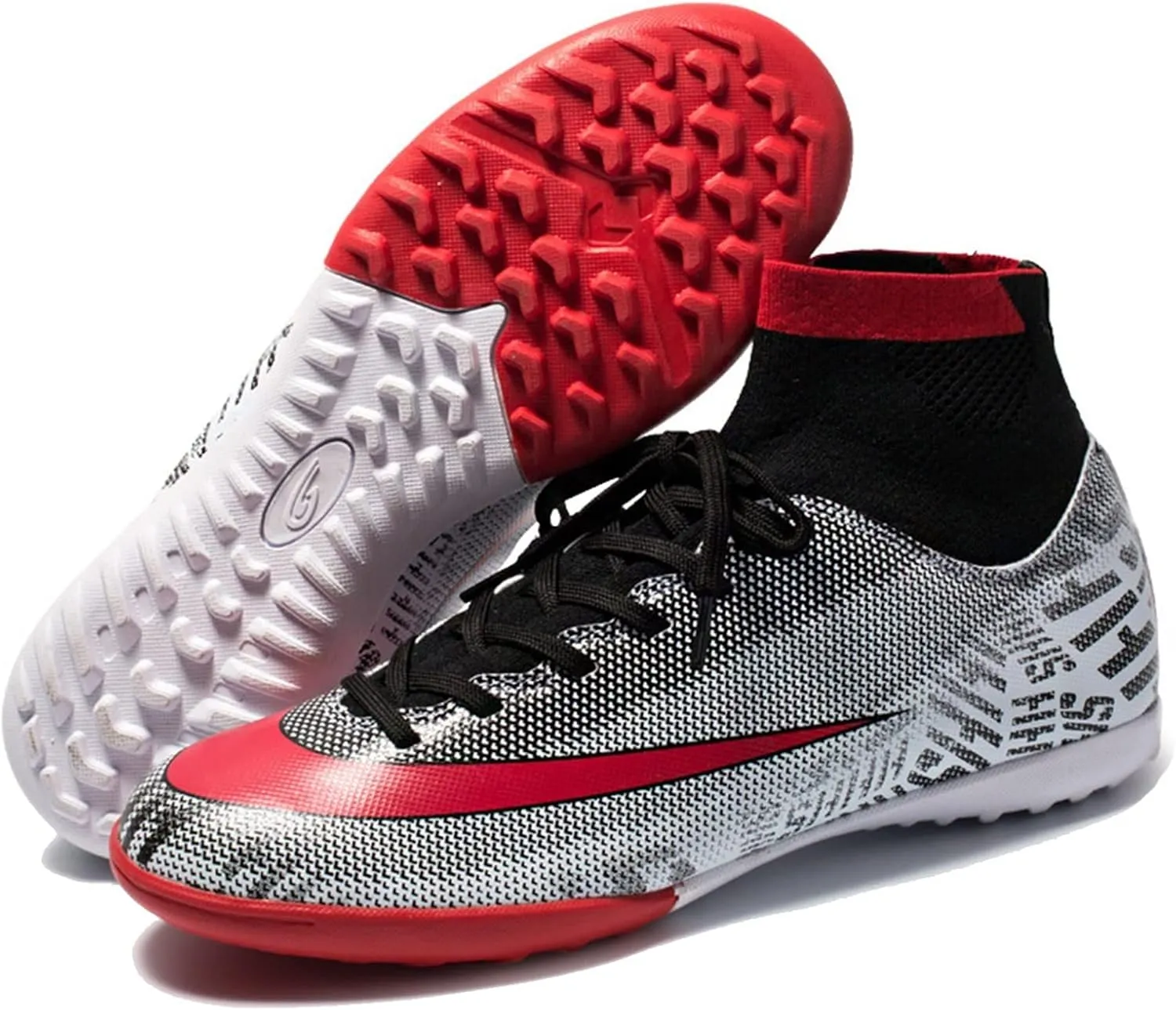 Turf Soccer Shoes Men,Comfortable Lightweight High-top Youth Football Cleats,Outdoor Indoor Training TF Kids Soccer Cleats,American Football Cleats for Competition