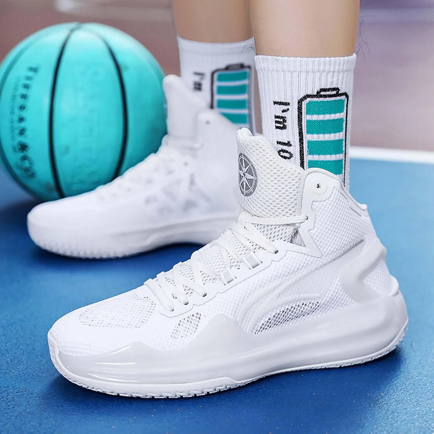 Unisex Basketball Shoes Anti Slip Wear-Resistant Shock-Absorbing Couple's Fashionable Sports Training Boots