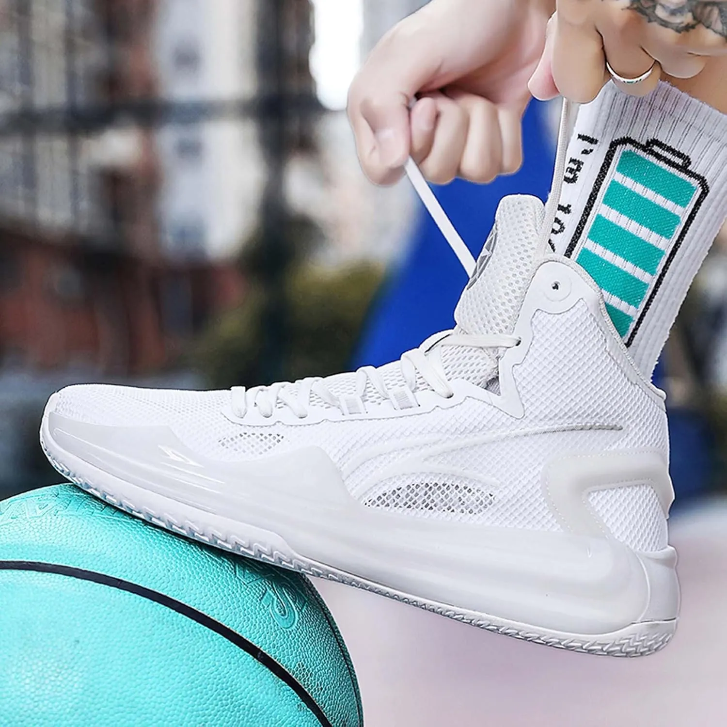 Unisex Basketball Shoes Anti Slip Wear-Resistant Shock-Absorbing Couple's Fashionable Sports Training Boots