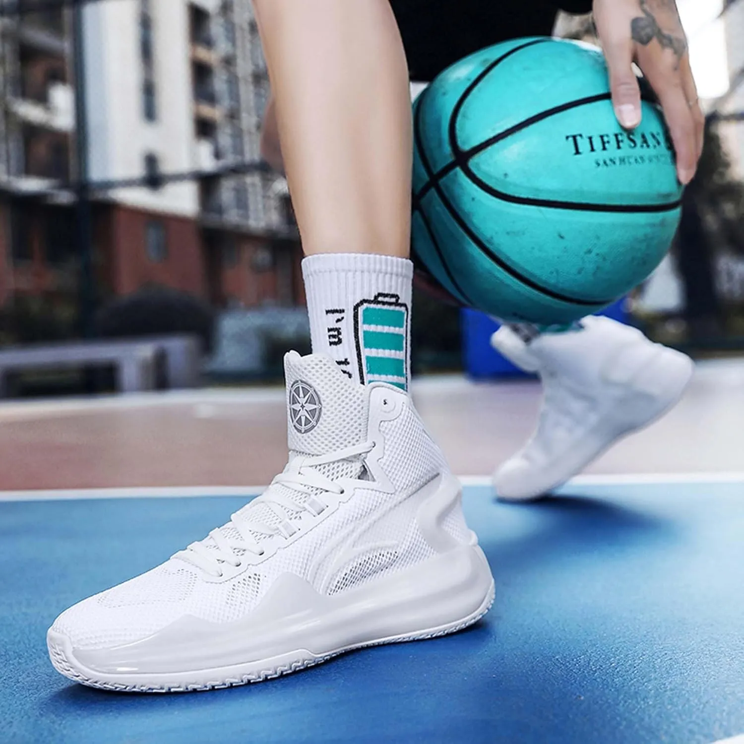 Unisex Basketball Shoes Anti Slip Wear-Resistant Shock-Absorbing Couple's Fashionable Sports Training Boots