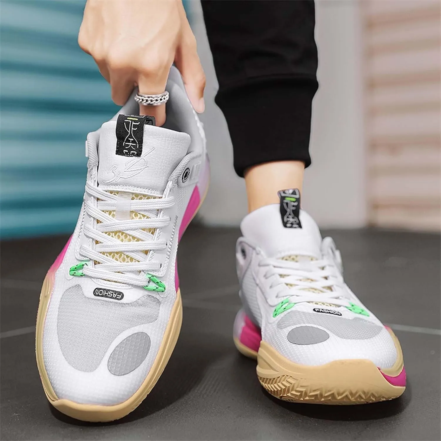 Unisex Basketball Shoes Anti Slip Wear-Resistant Shock-Absorbing Fashionable Sports Boots